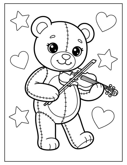 Teddy Bear Playing Violin