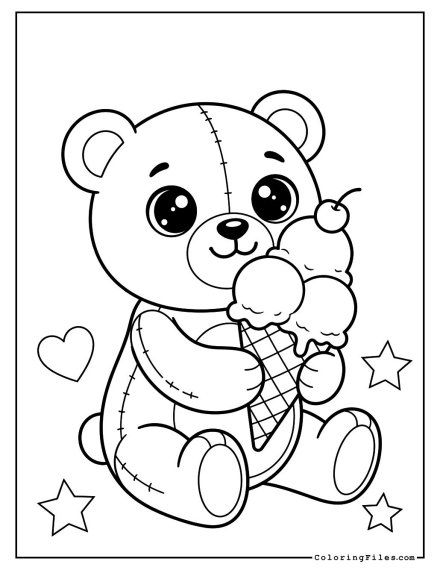 Teddy Bear Eating Ice Cream