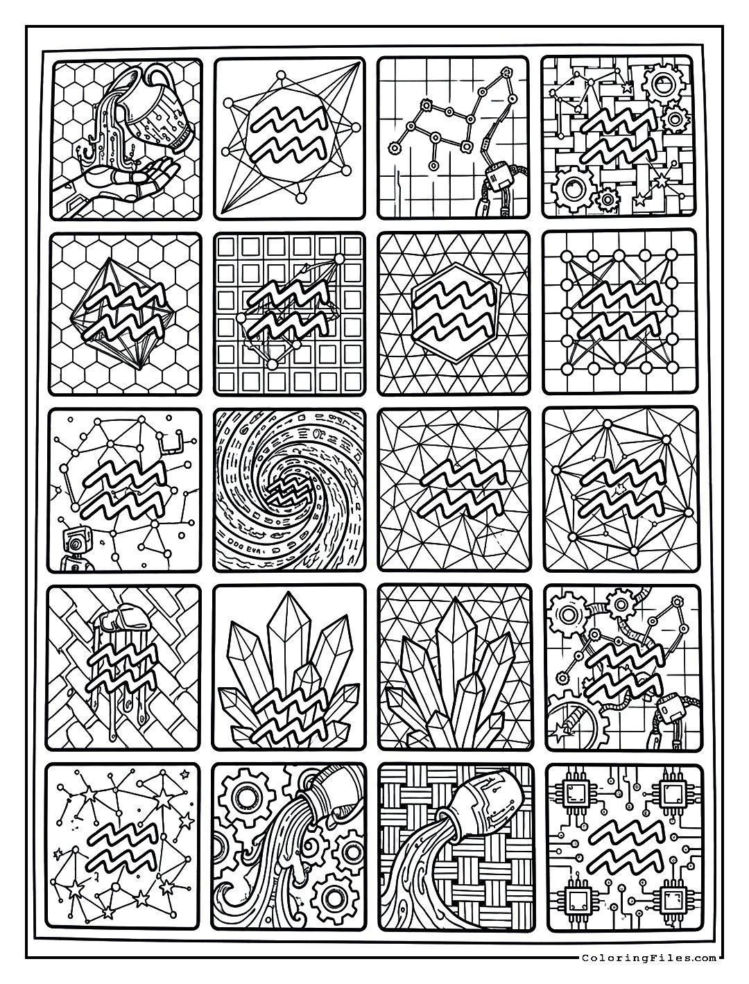 Futuristic Network Zentangle