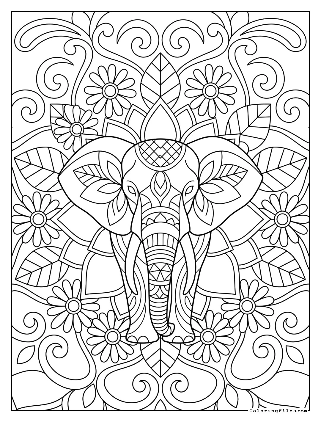 Graceful Elephant Mandala
