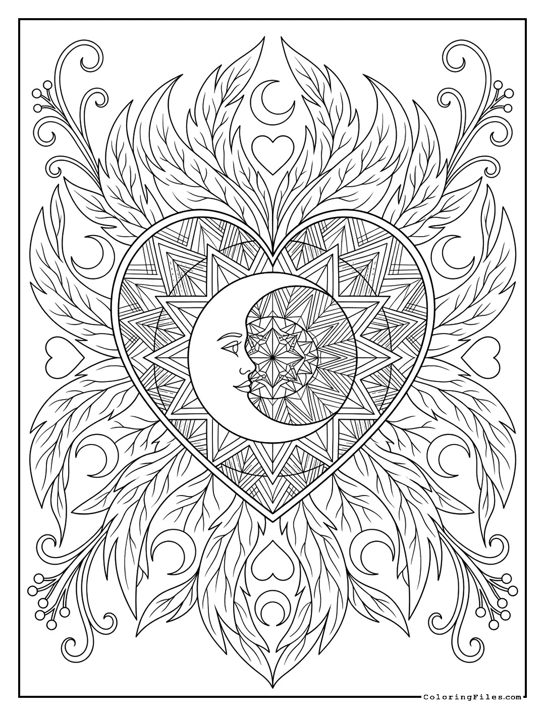 Celestial Moon and Heart