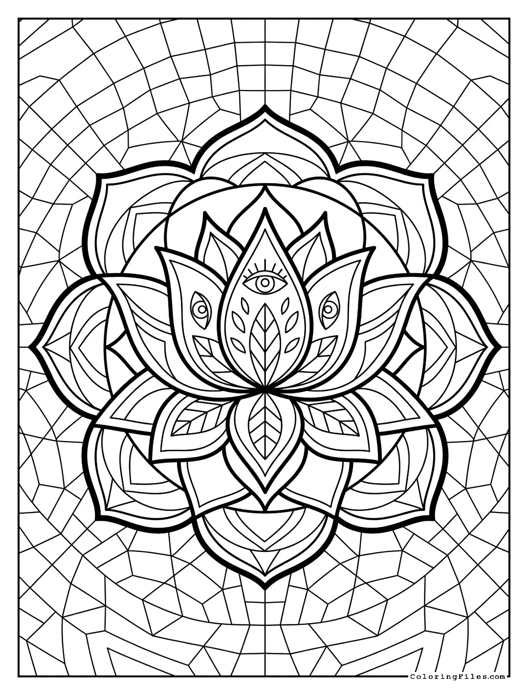 Wise Lotus Mandala Template