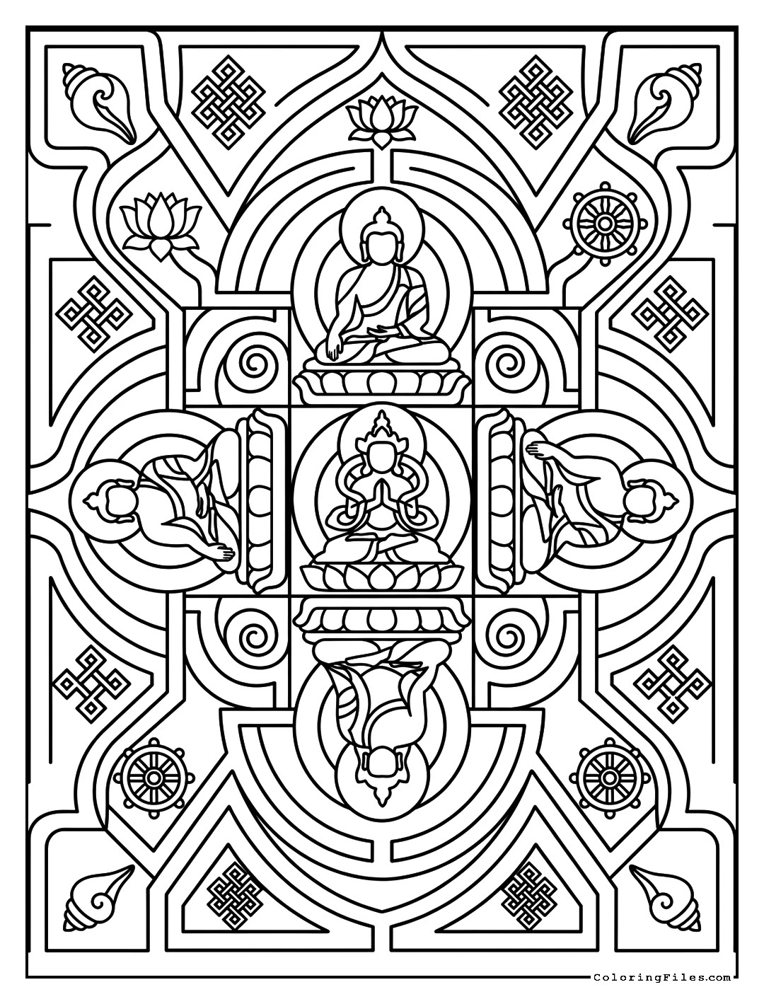 Five-Deity Mandala Grid