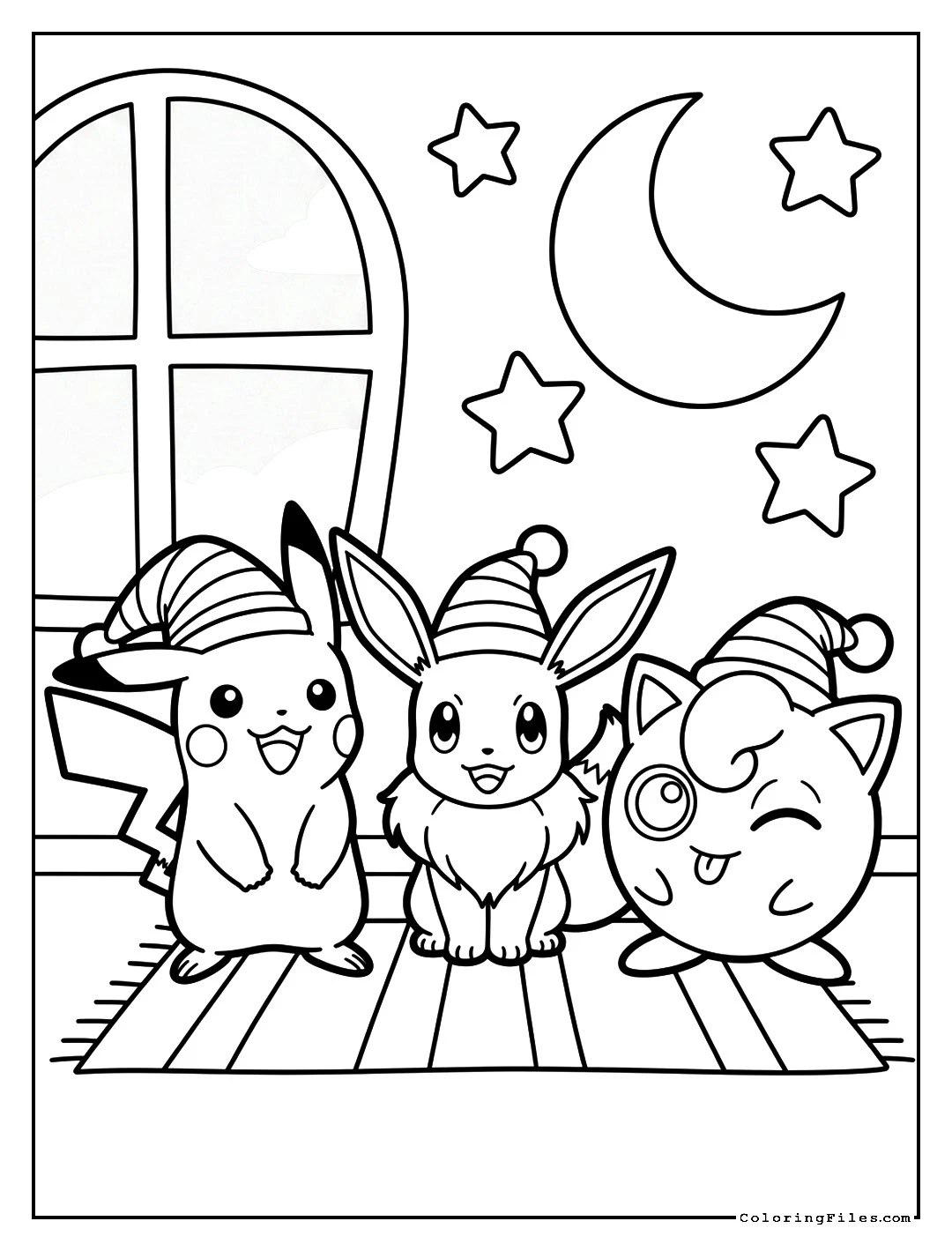 Pikachu, Eevee, and Jigglypuff Sleepover