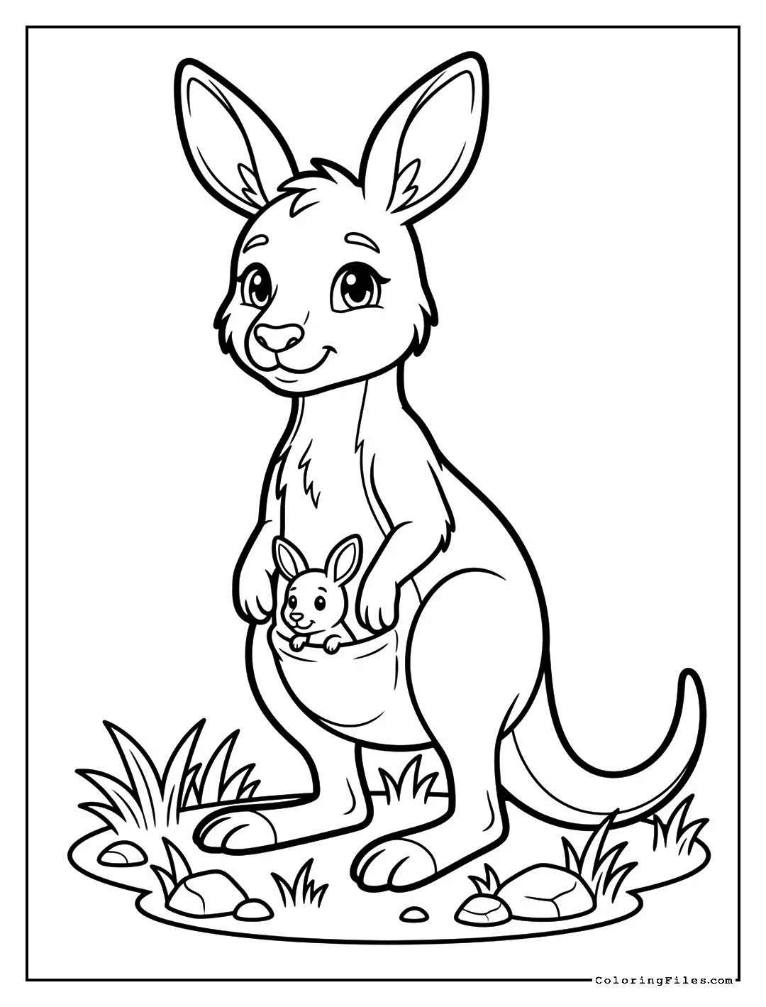 Kangaroo - Animal Coloring Pages ( Free PDF Printables)