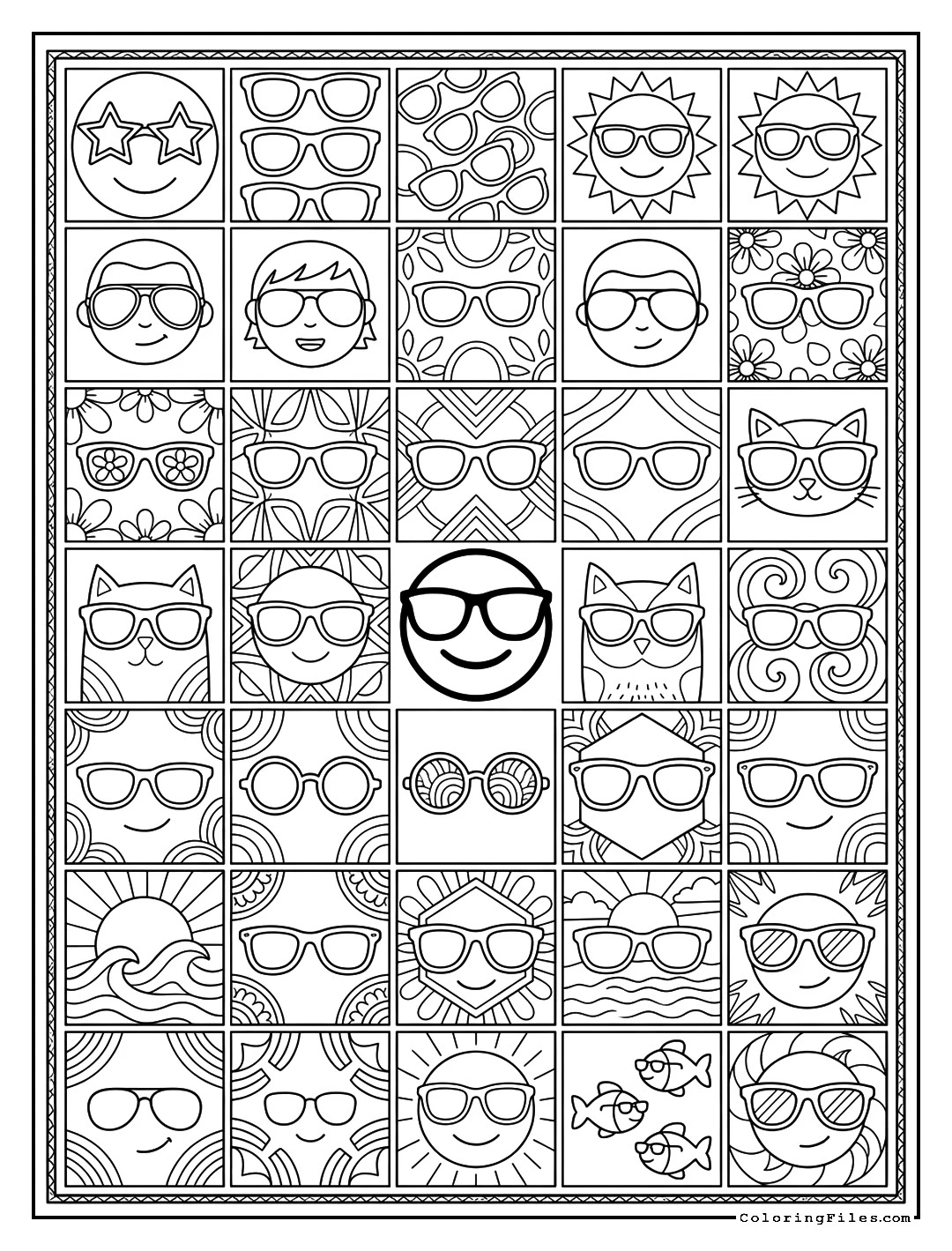 Sunglasses Cool Zentangle