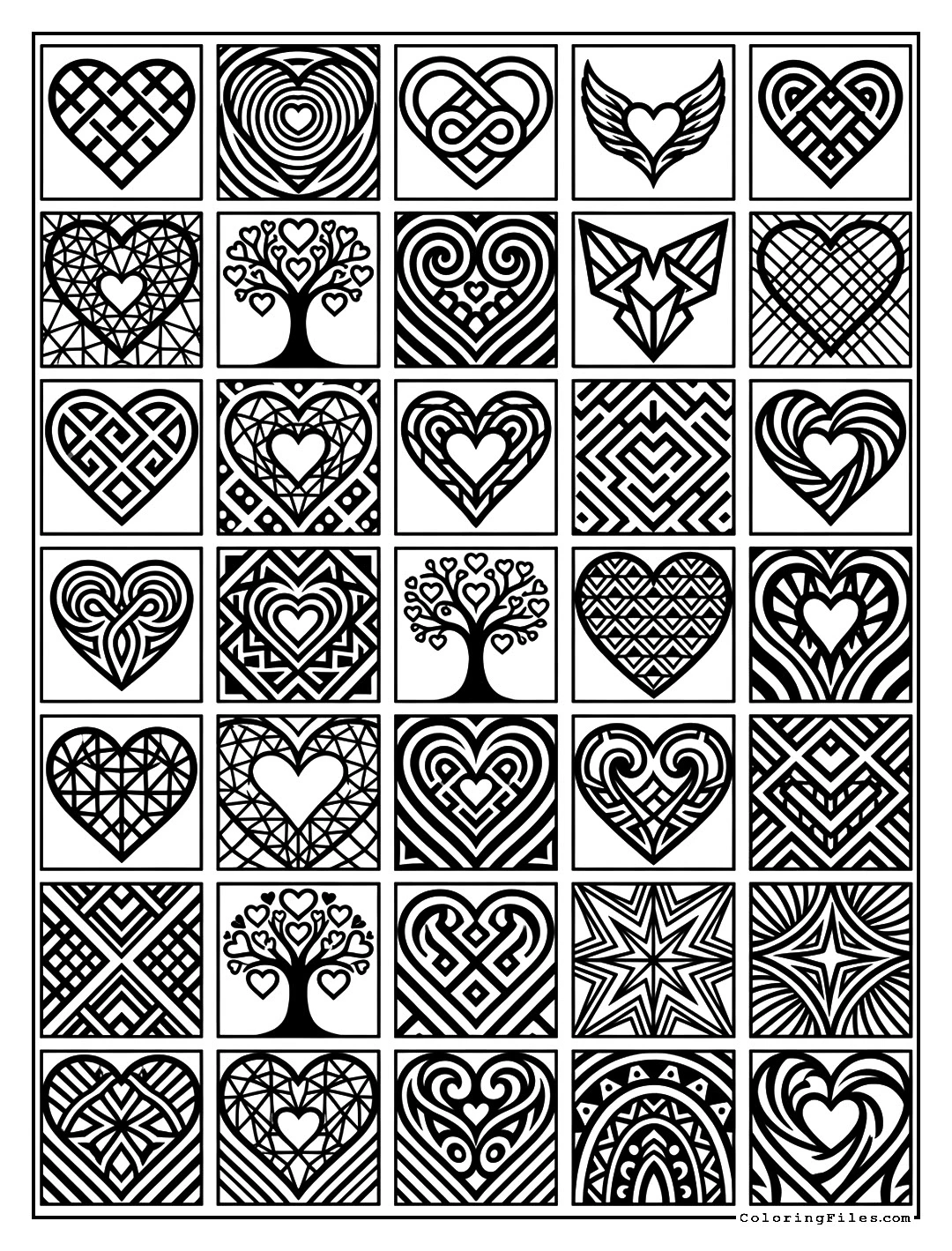 Tribal Love Zentangle - Love Zentangle Patterns (Free PDFs)