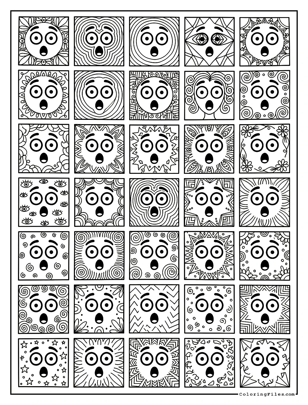 Shocked Face Wide Eye Pattern