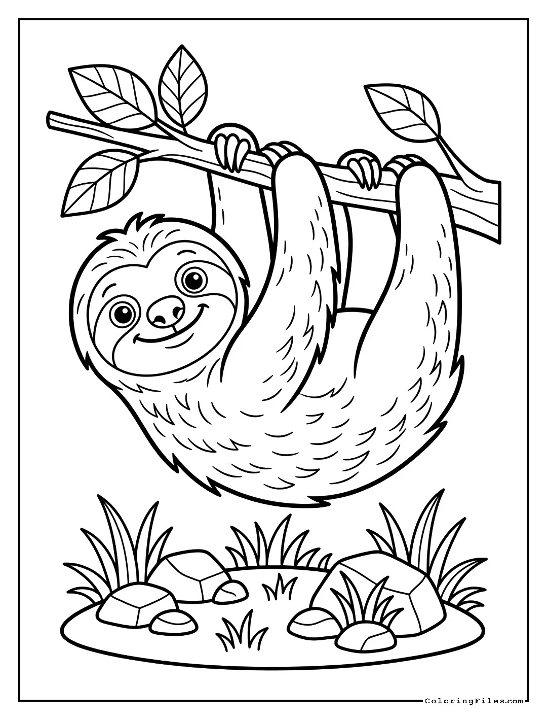 Sloth - Animal Coloring Pages ( Free PDF Printables)