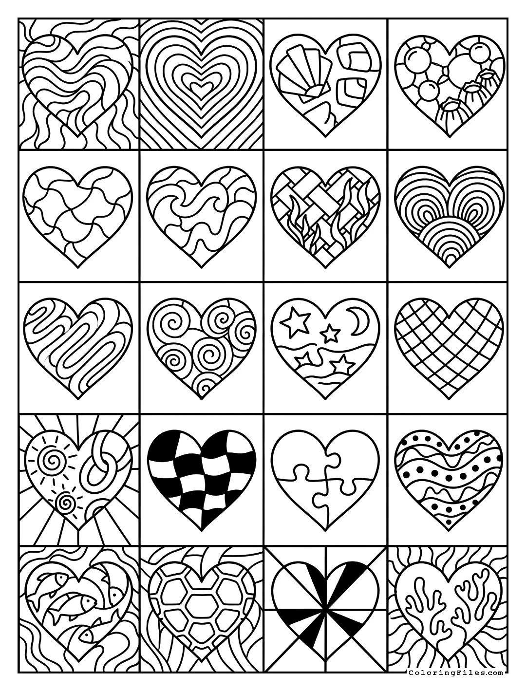 Ocean Waves Love - Love Zentangle Patterns (Free PDFs)