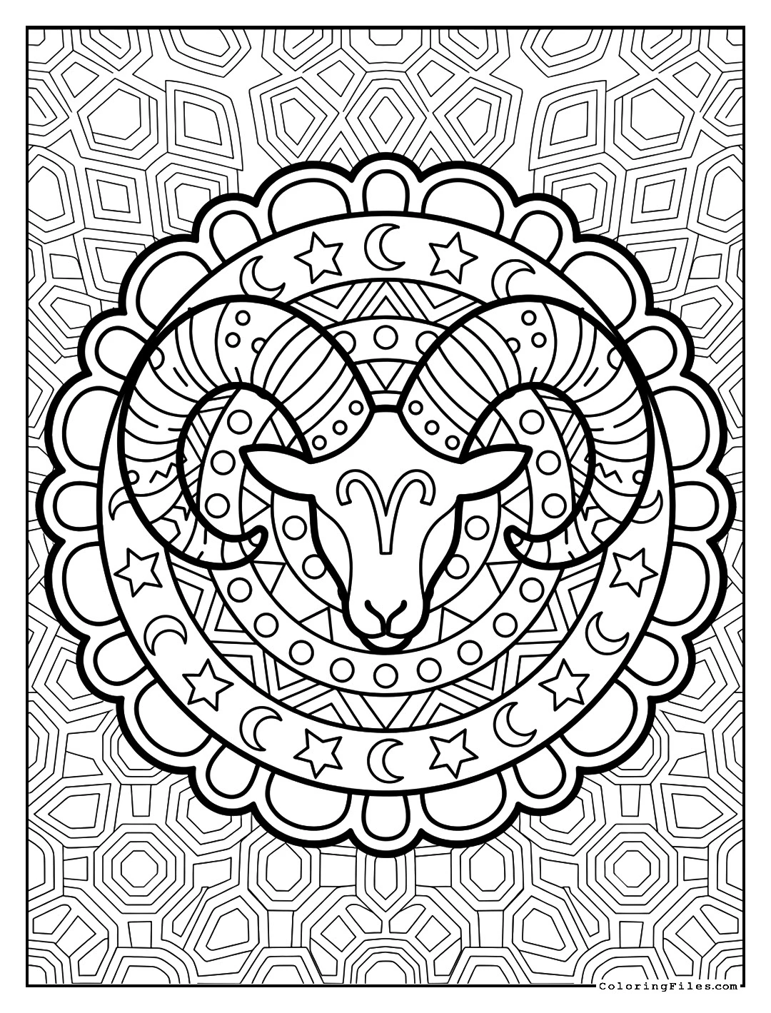 Aries Cosmic Horns Mandala