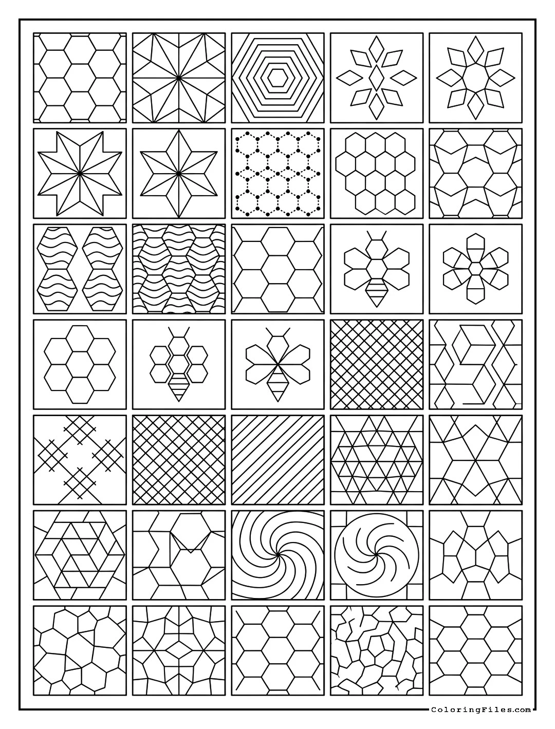 Easy Honeycomb Geometry Art - Easy Geometric Zentangle Patterns (Free PDFs)
