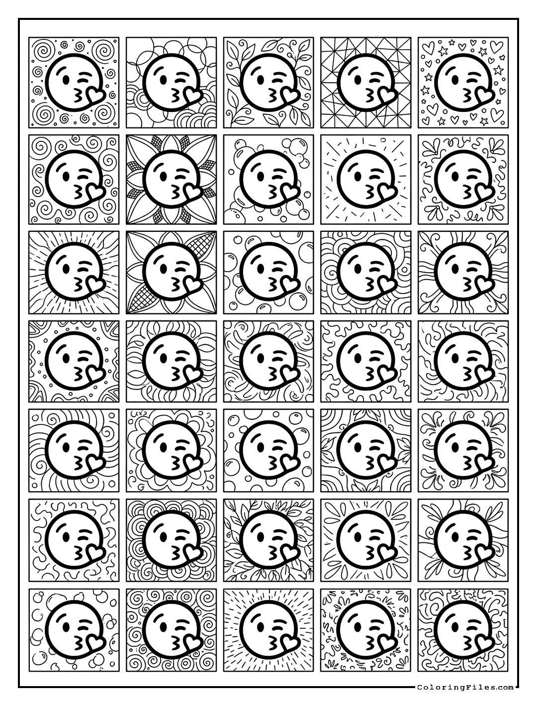 Face Blowing a Kiss Pattern