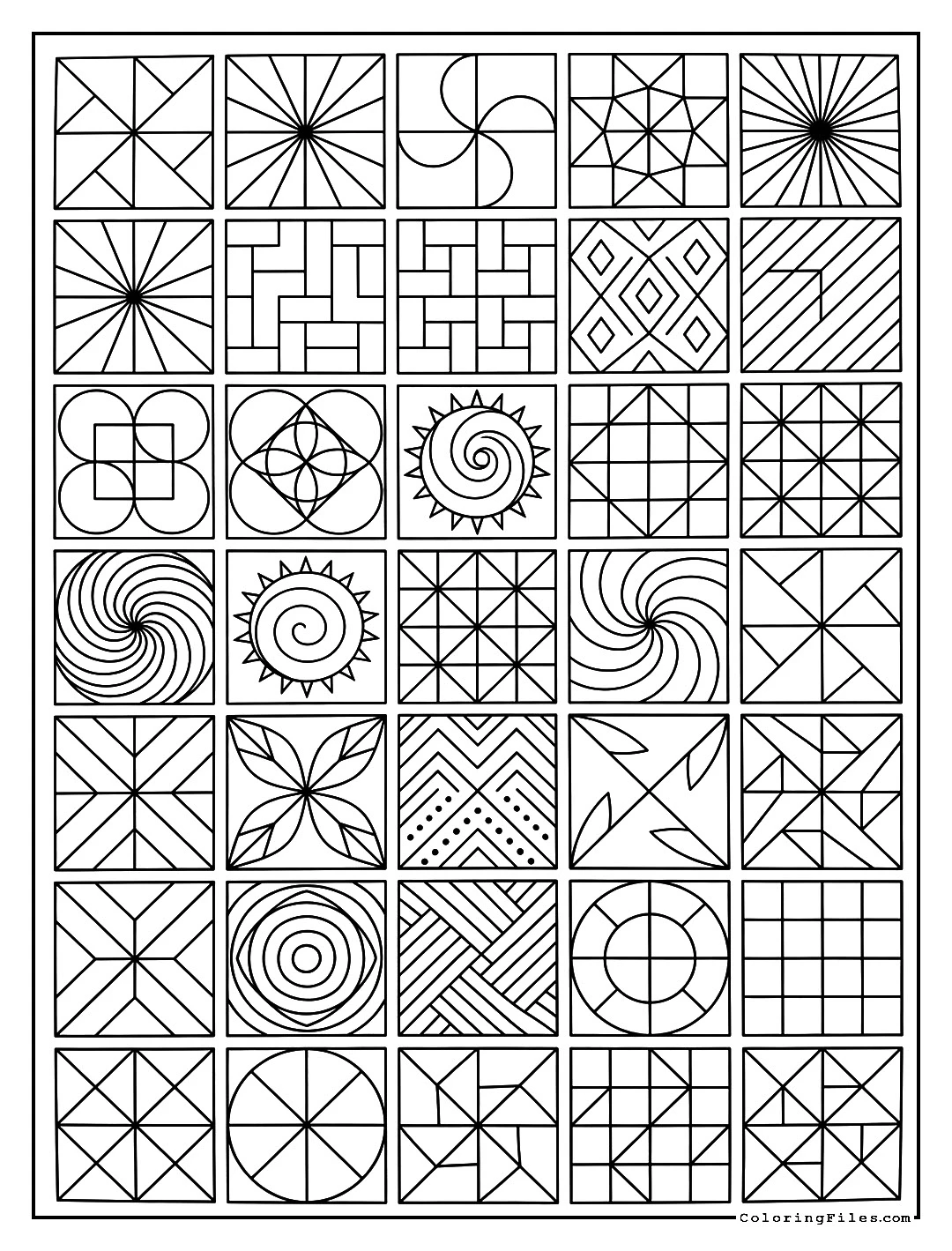 Basic Windmill Grid - Easy Geometric Zentangle Patterns (Free PDFs)