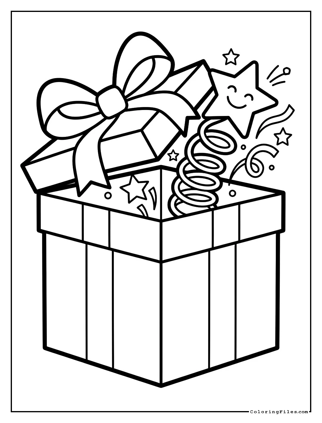 Giant Surprise Gift Box - Happy Birthday Coloring Pages (Free PDFs)