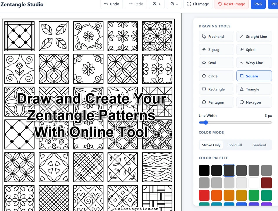 Create Free Zentangle Patterns (Online Tool)