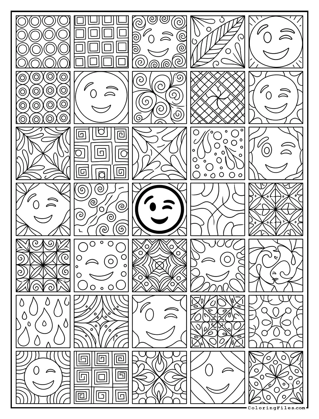 Winking Face Abstract Pattern