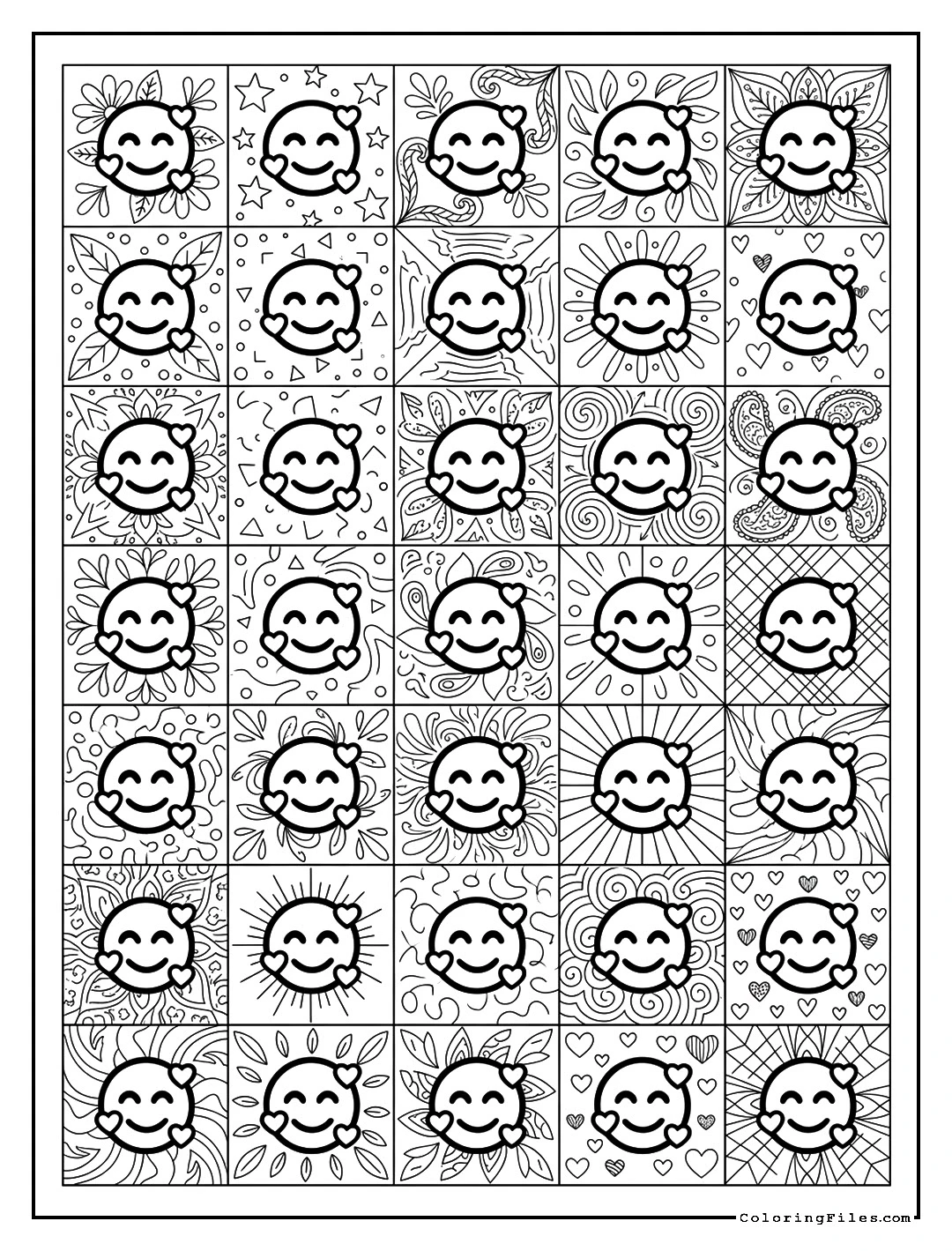 Smiling Face with Hearts Doodle