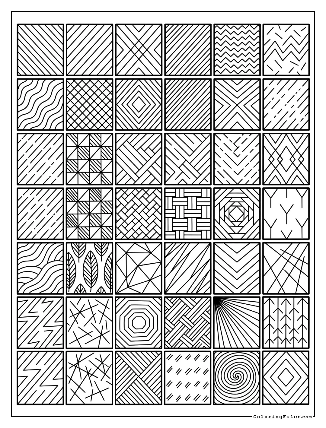 Gentle Diagonal Lines - Easy Geometric Zentangle Patterns (Free PDFs)