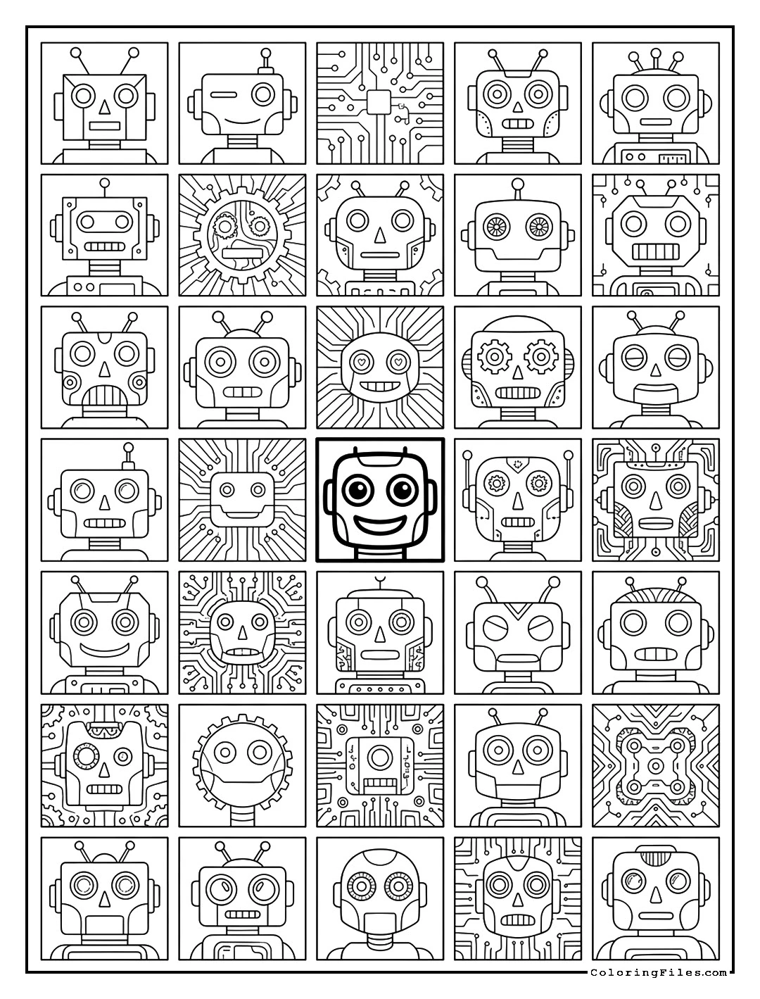 Robot Face Cybernetic Patterns