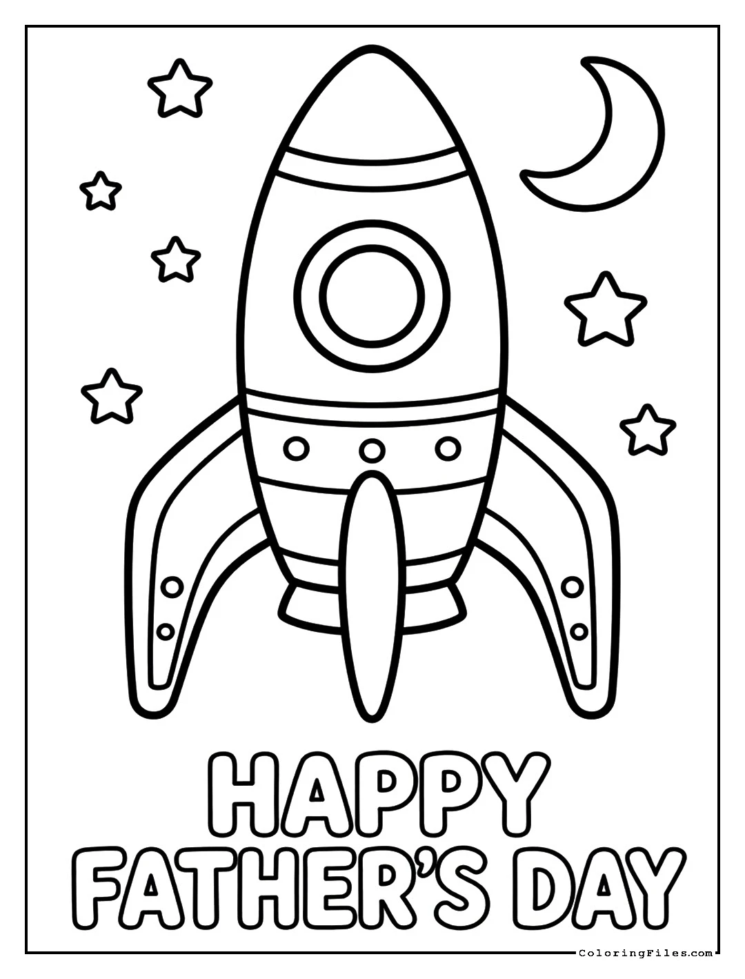 Out of This World Dad Rocket - Father’s Day Coloring Pages (Free PDF Printables)