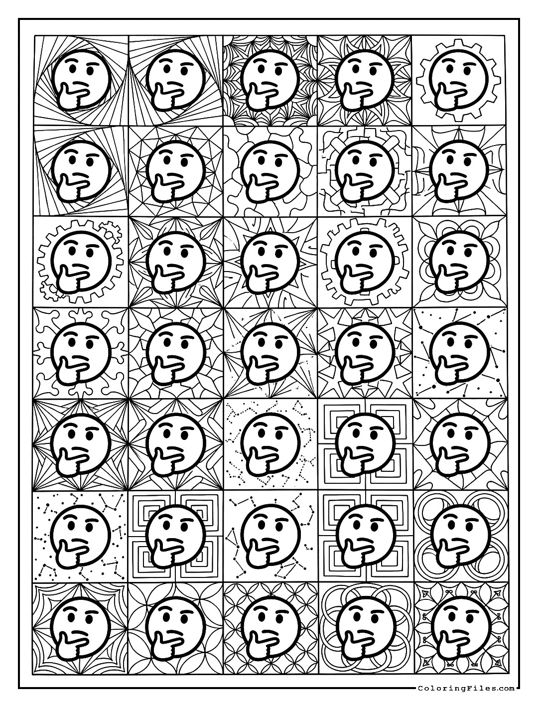 Thinking Face Philosophical Mesh