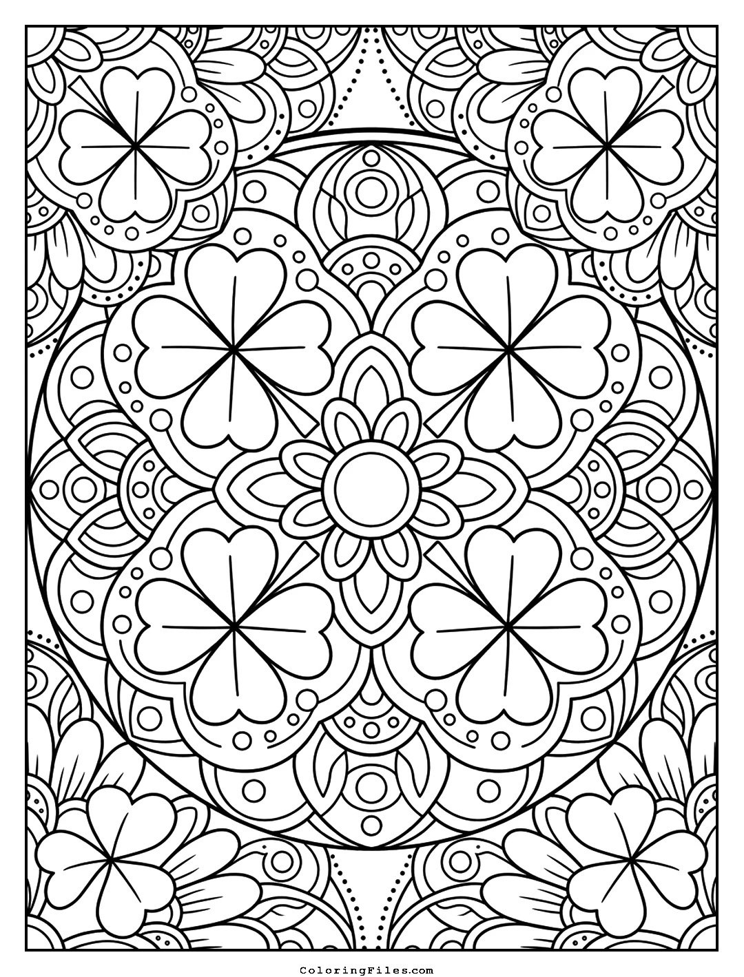 Four-Leaf Clover Pattern coloring page