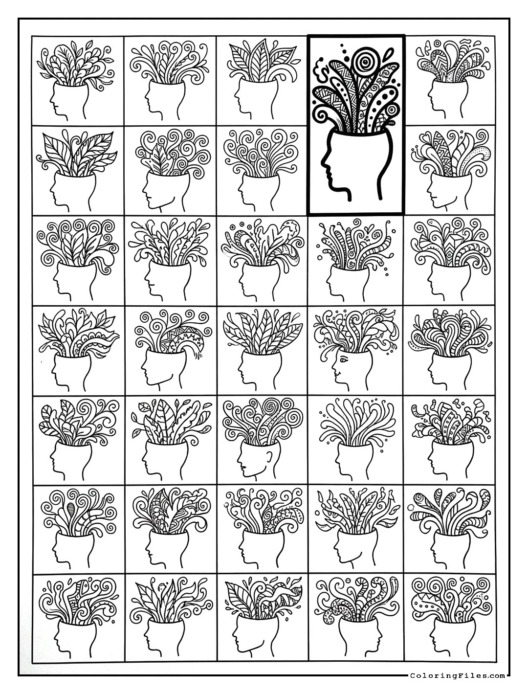 Exploding Head Zentangle