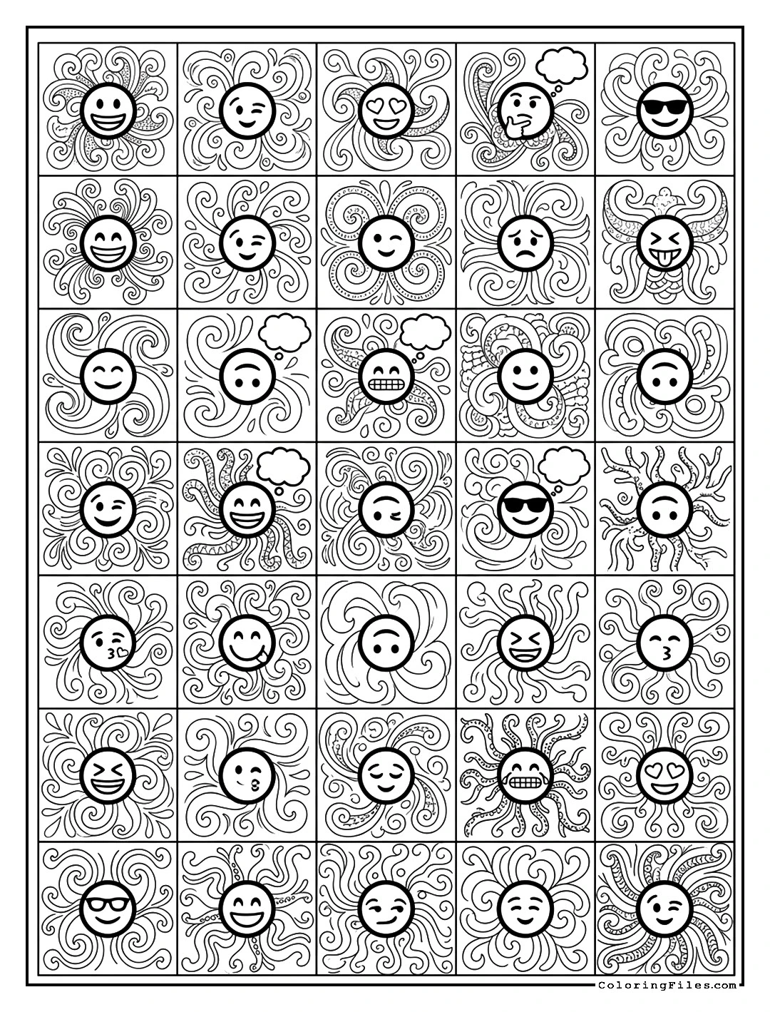Upside Down Face Whimsical Swirls