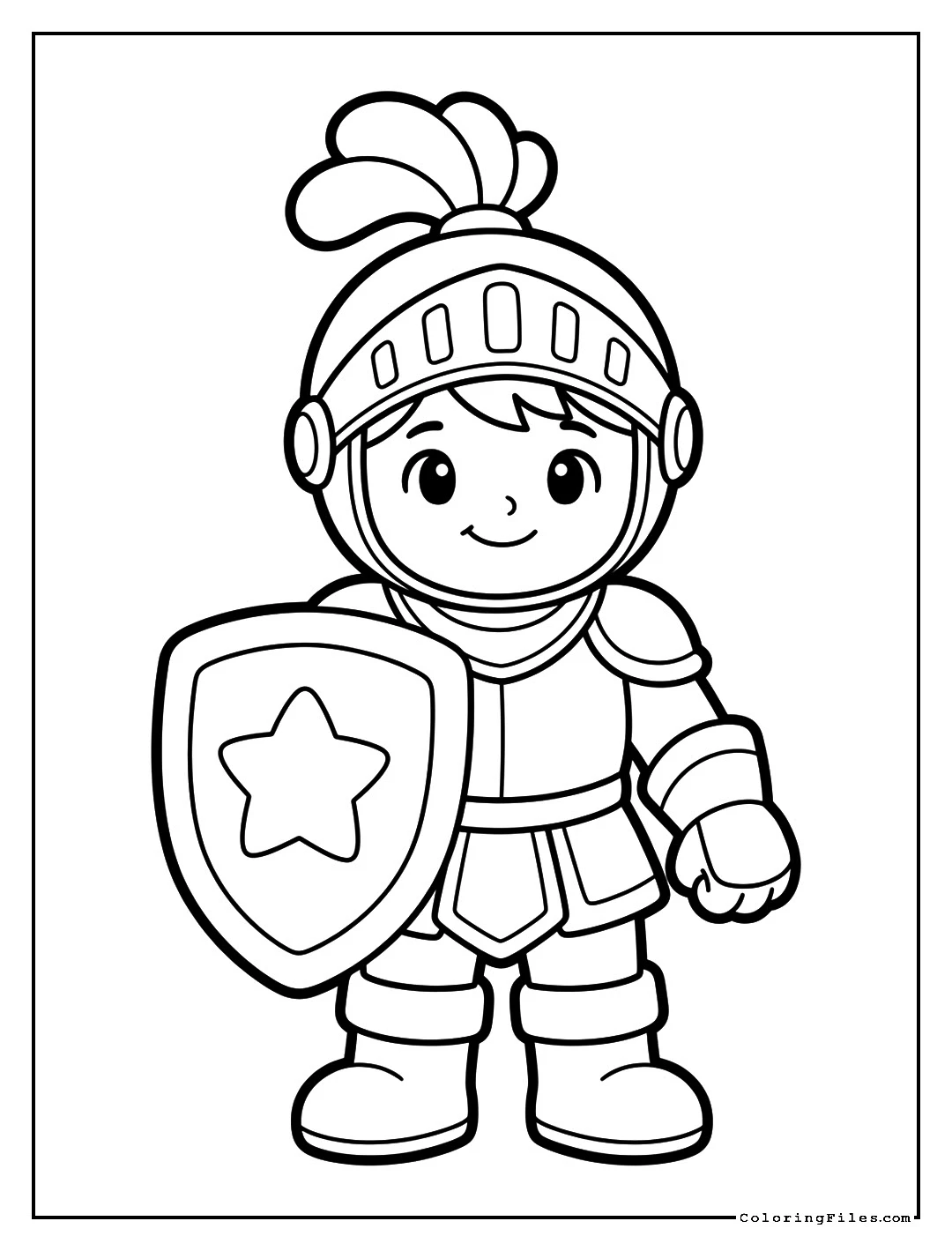 Brave Little Knight - Toddler Boy Coloring Pages (Free PDF Printables)