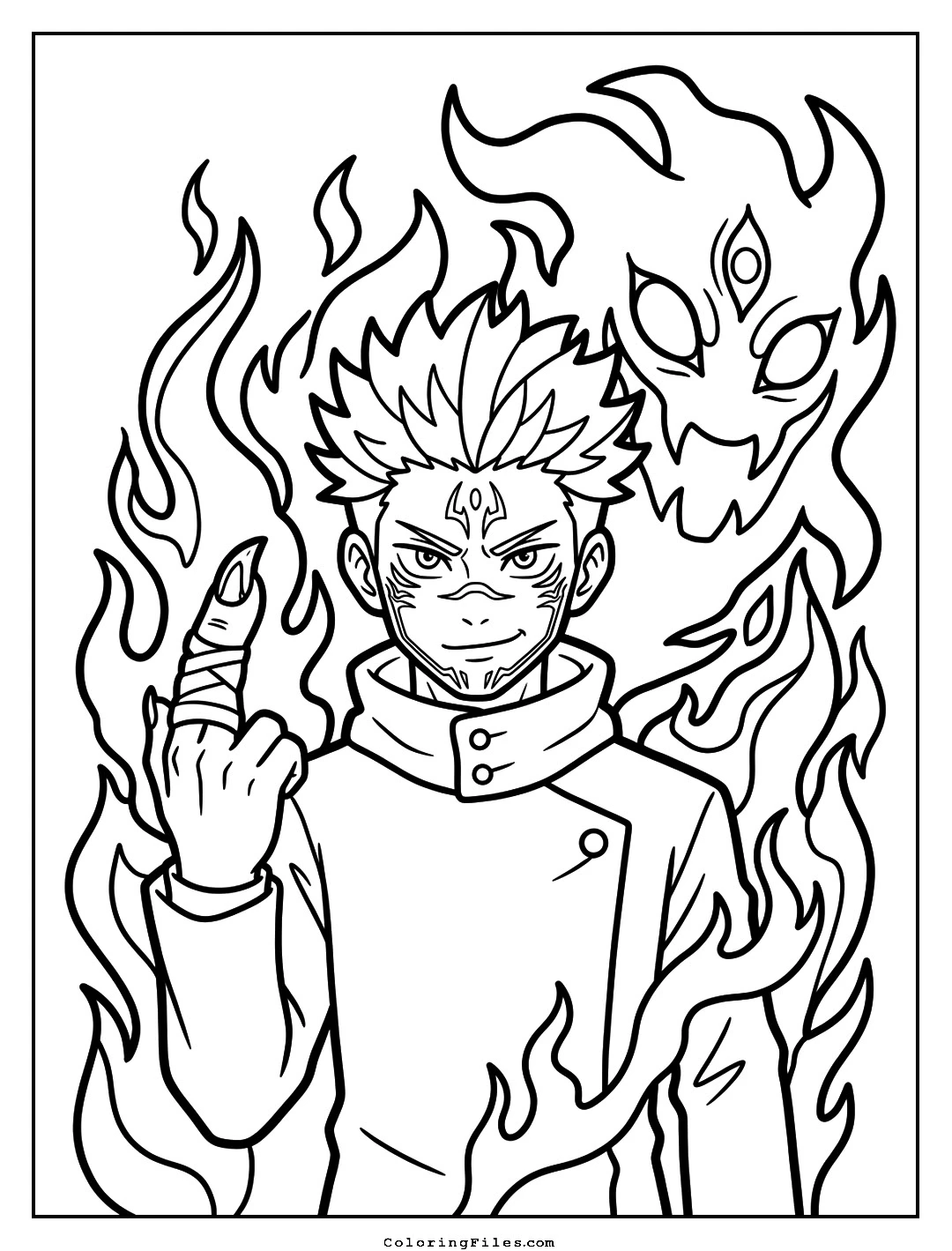 Curse Finger Cursed Vessel King coloring page - Anime Hero Coloring Pages (Free PDFs / Online)