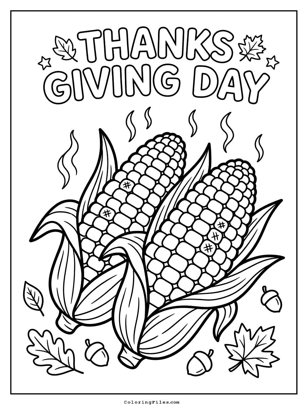 Hot Corn on the Cob coloring page - Thanksgiving Coloring Pages (Free PDFs / Online)