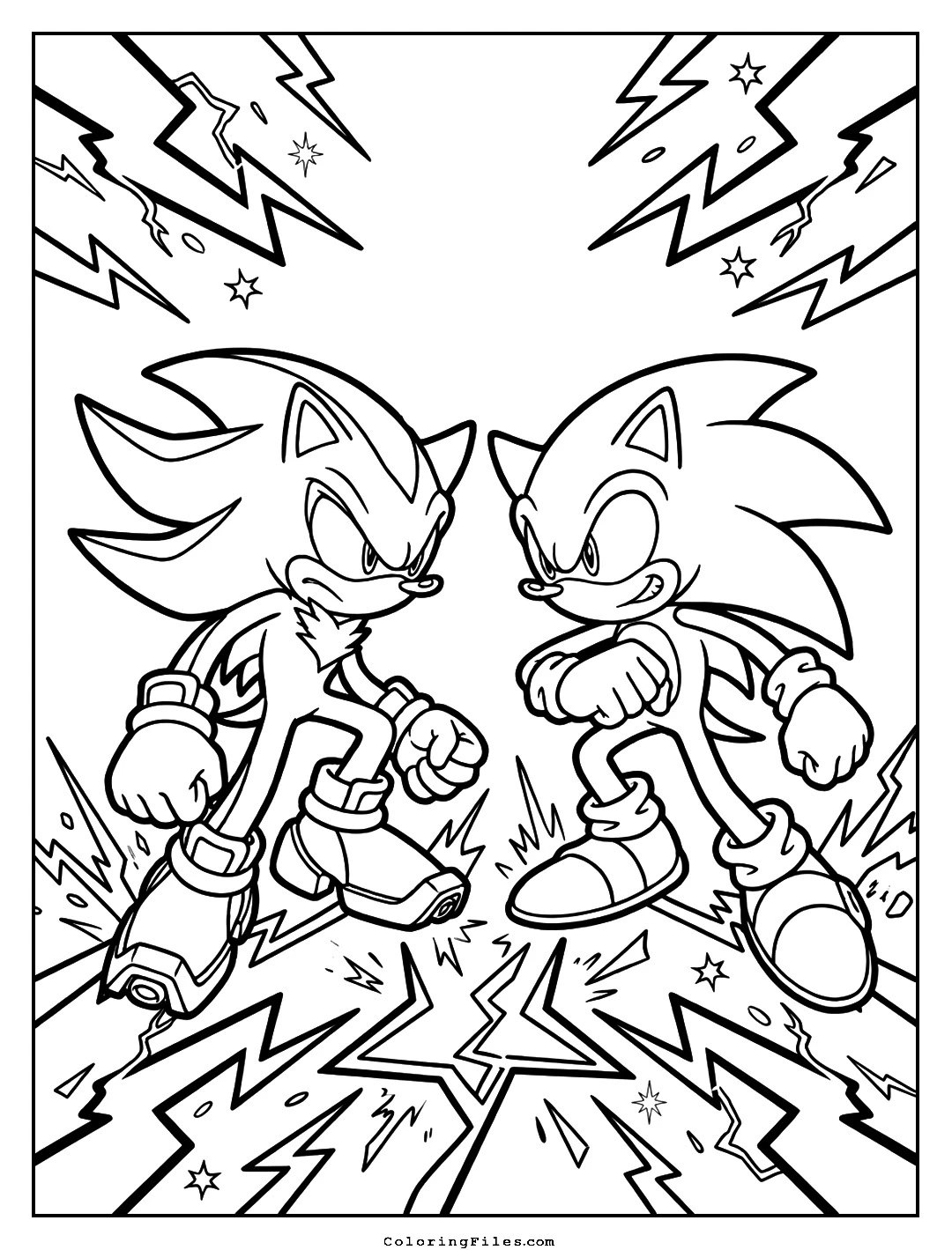 Shadow the Hedgehog Rivalry coloring page - Sonic Coloring Pages (Free PDFs / Online)