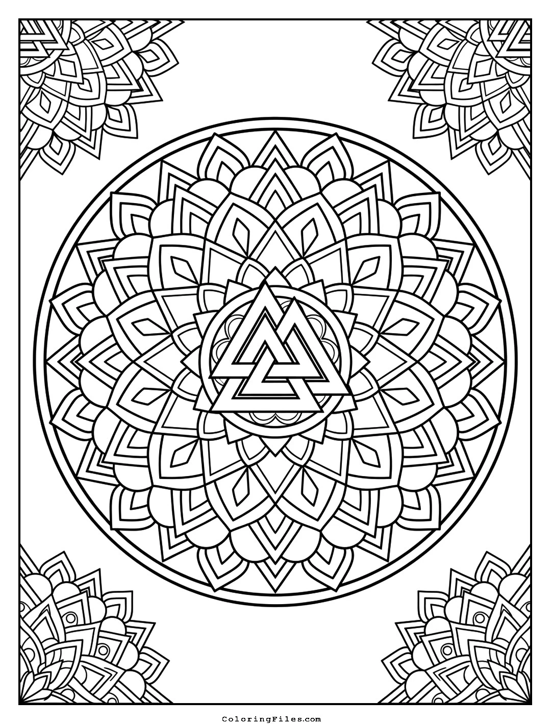 Triple Triangle Power coloring page