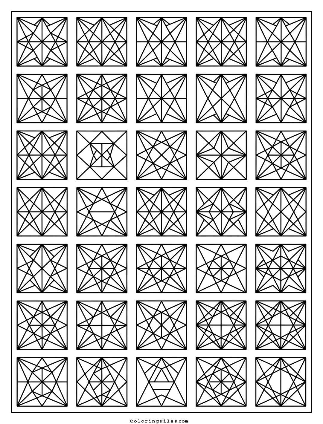 Triangle Grid Zentangle coloring page