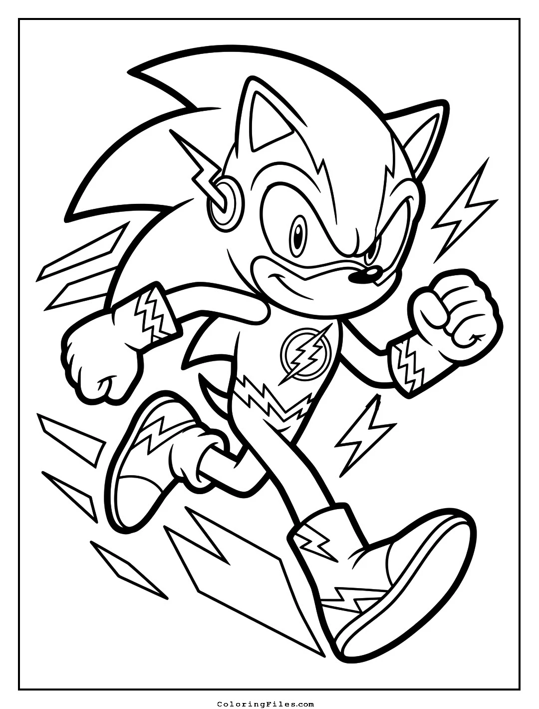 Sonic Speed Force Flash Crossover coloring page - Sonic Coloring Pages (Free PDFs / Online)