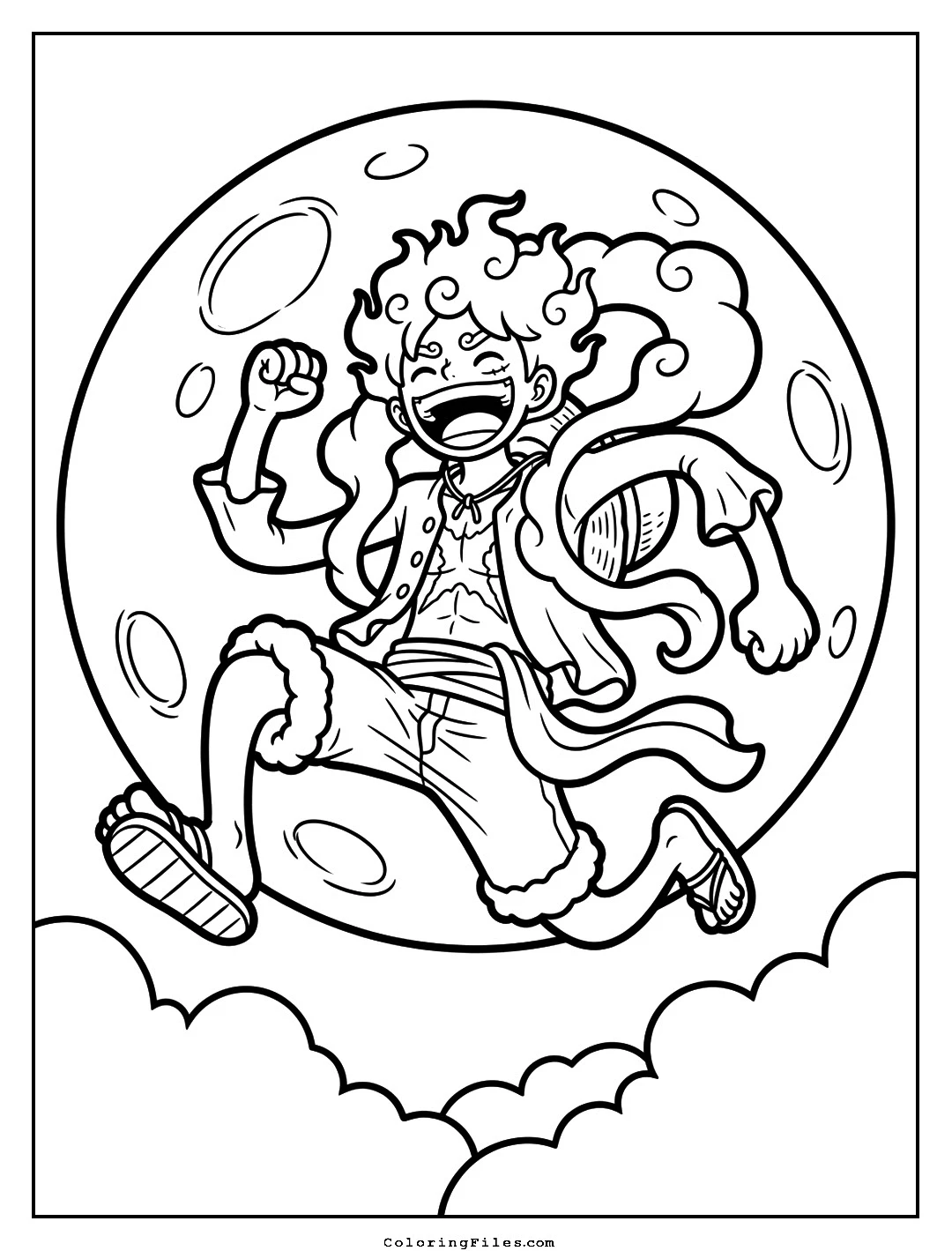 Sun God Nika Freedom Dance coloring page - Anime Hero Coloring Pages (Free PDFs / Online)