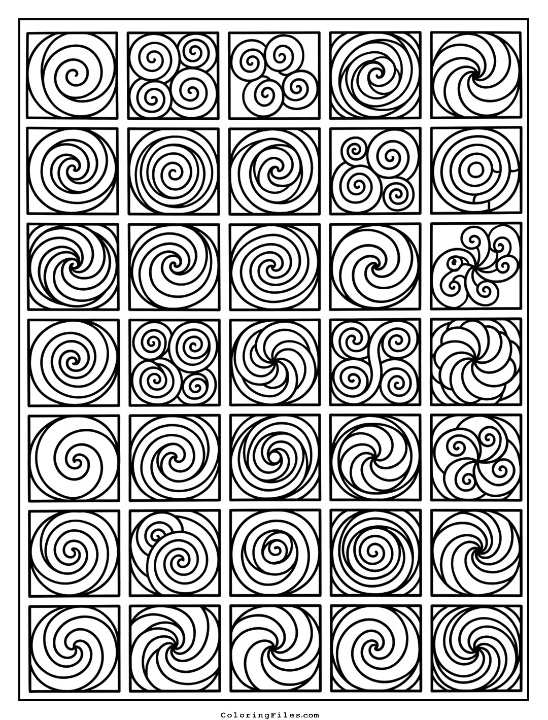 Printemps Swirling Spiral coloring page