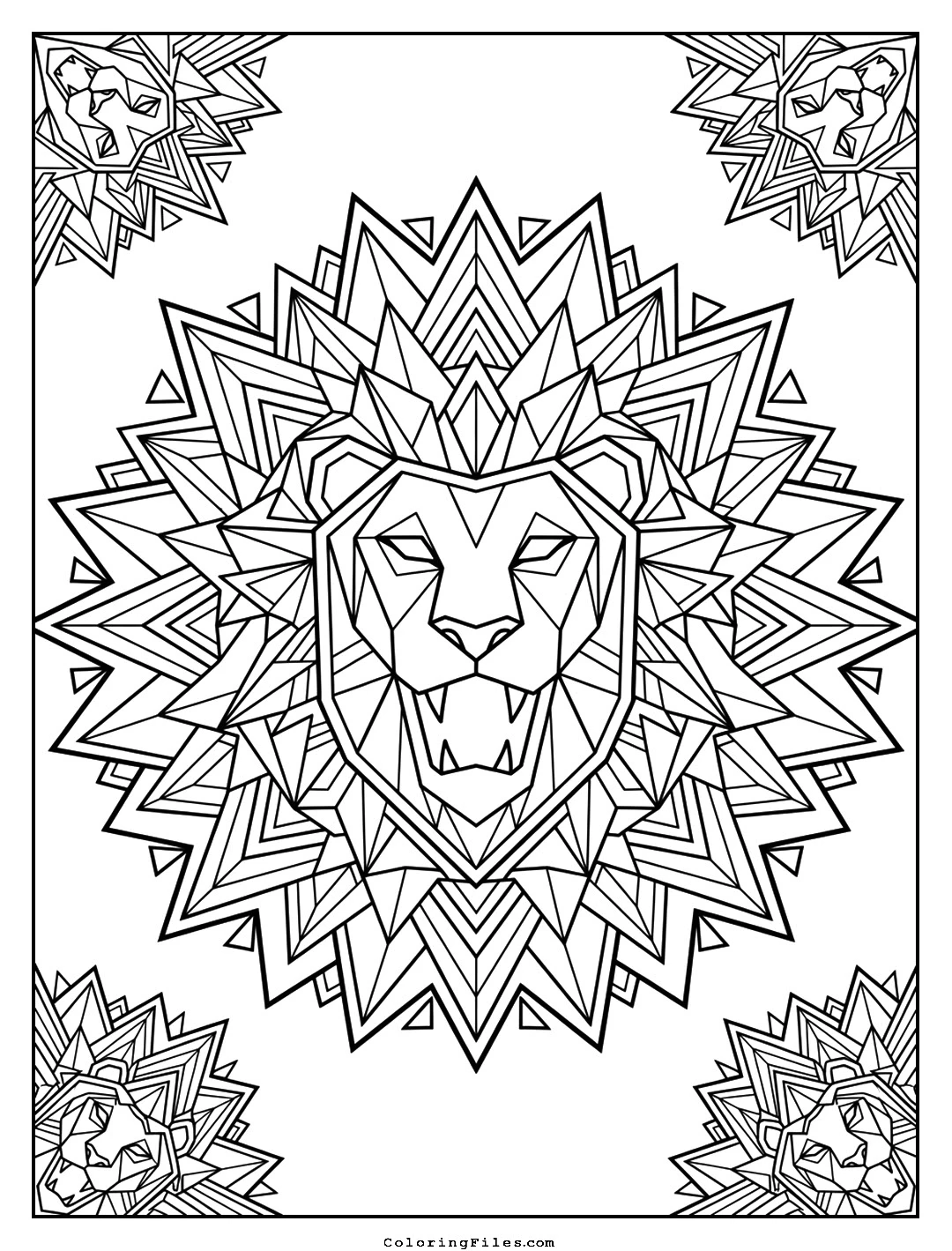 Majestic Lion Crest coloring page