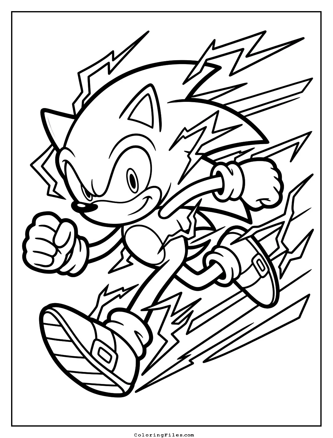 Sonic Lightning Fast Flash Run coloring page - Sonic Coloring Pages (Free PDFs / Online)