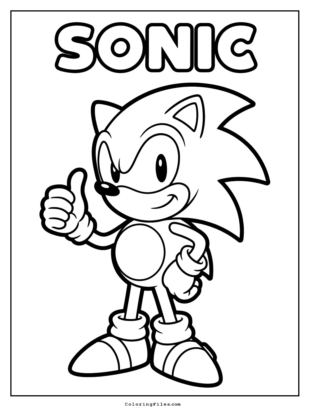 Sonic Thumbs Up coloring page - Sonic Coloring Pages (Free PDFs / Online)