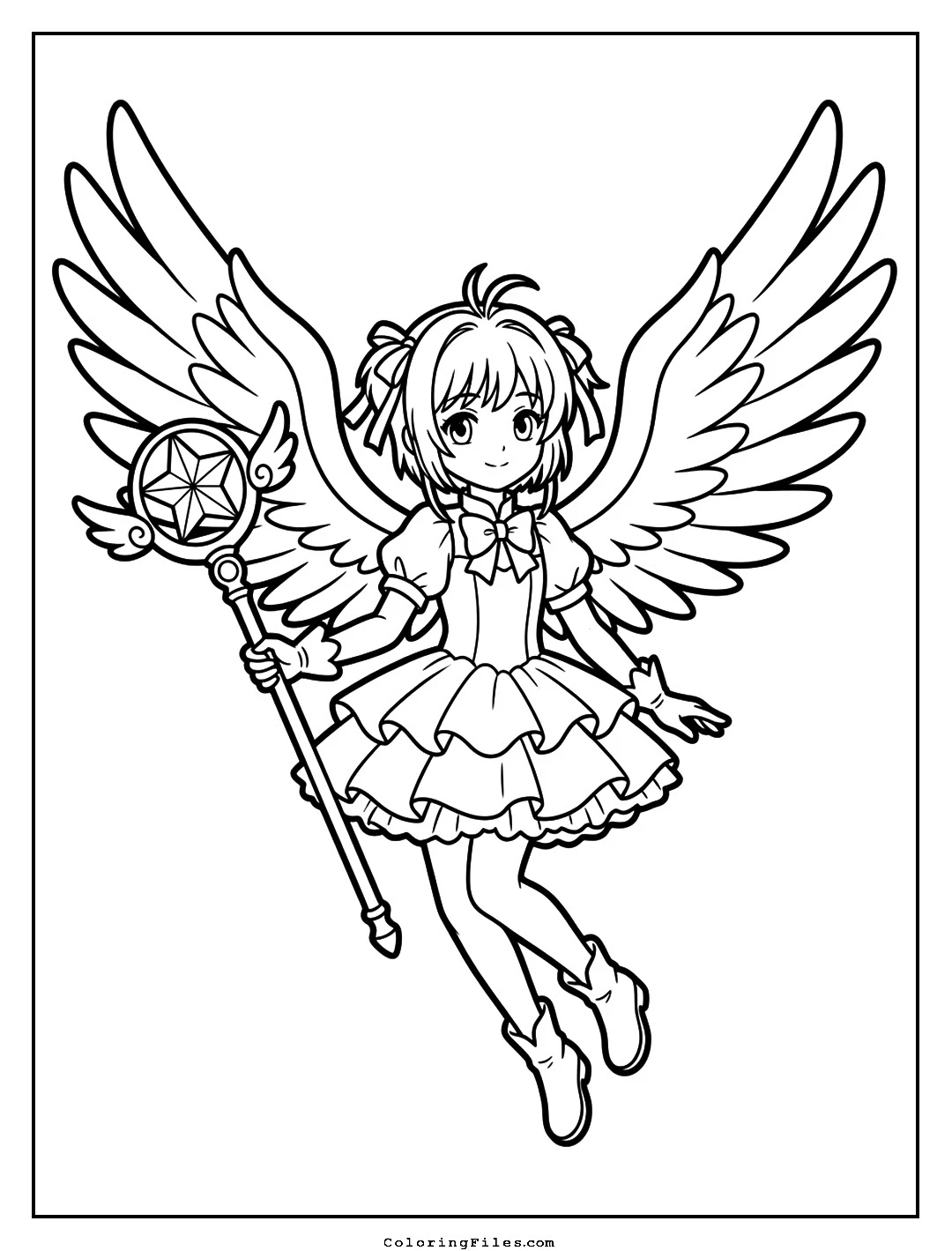 Card Captor Flight Magic Wings coloring page - Anime Hero Coloring Pages (Free PDFs / Online)