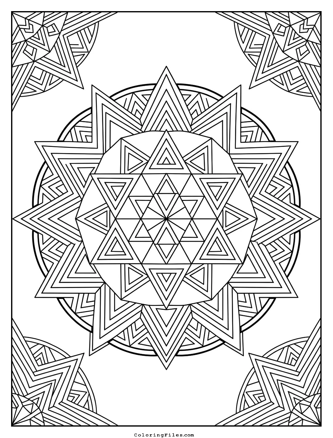 Interlocking Pyramid Grid coloring page