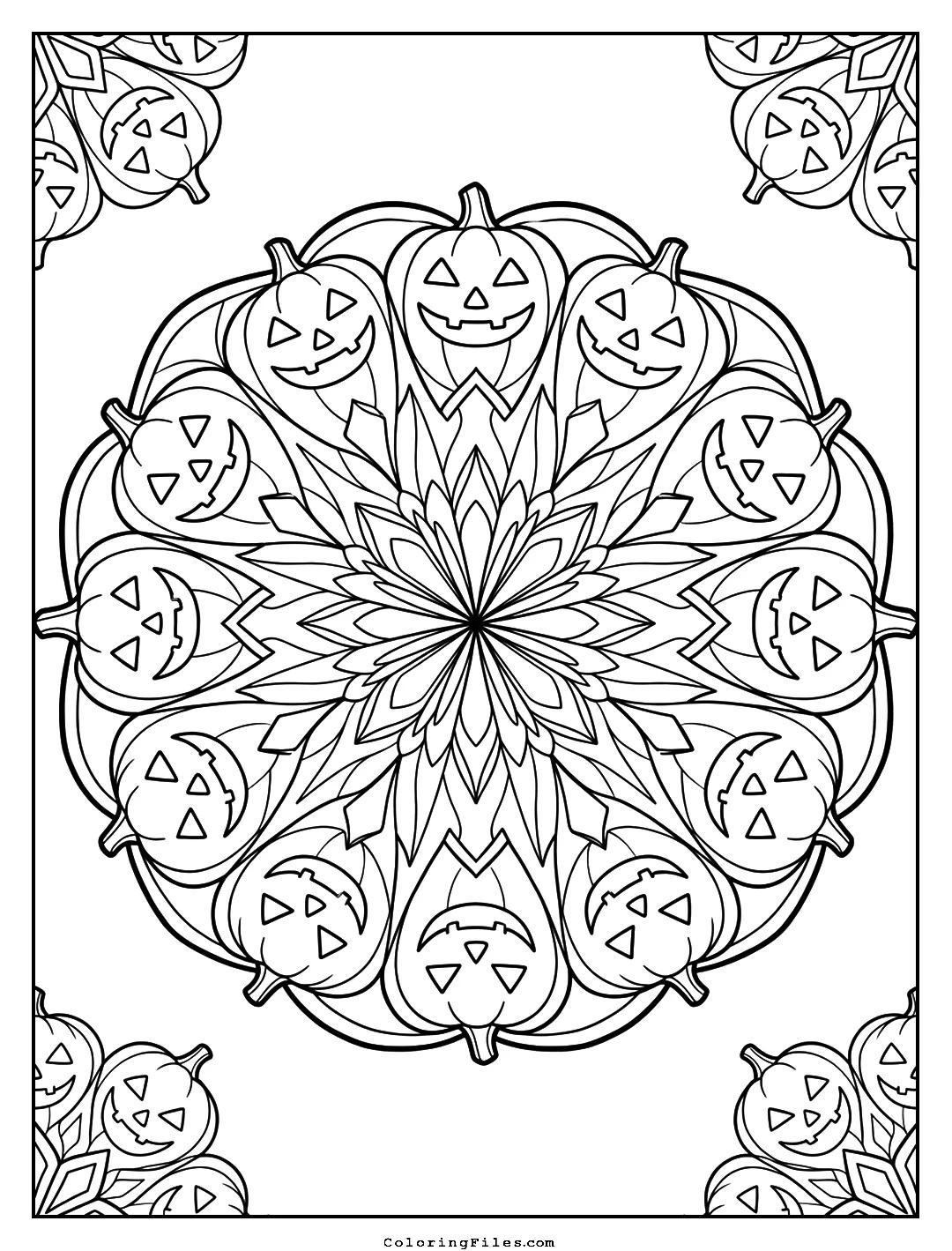 Smiling Pumpkin Patch coloring page