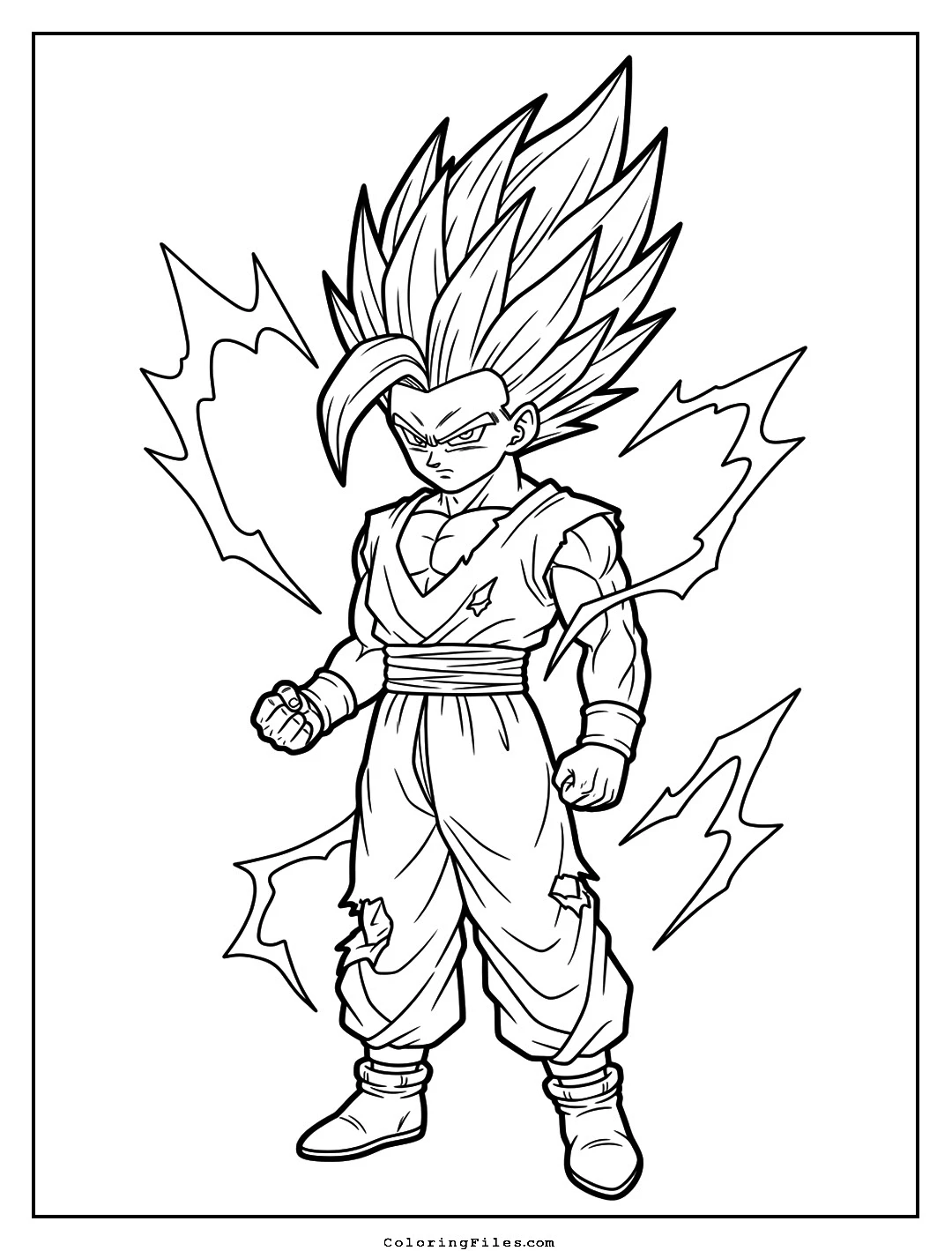 Gohan: Beast Form Demonic Red Eyes coloring page - Anime Hero Coloring Pages (Free PDFs / Online)