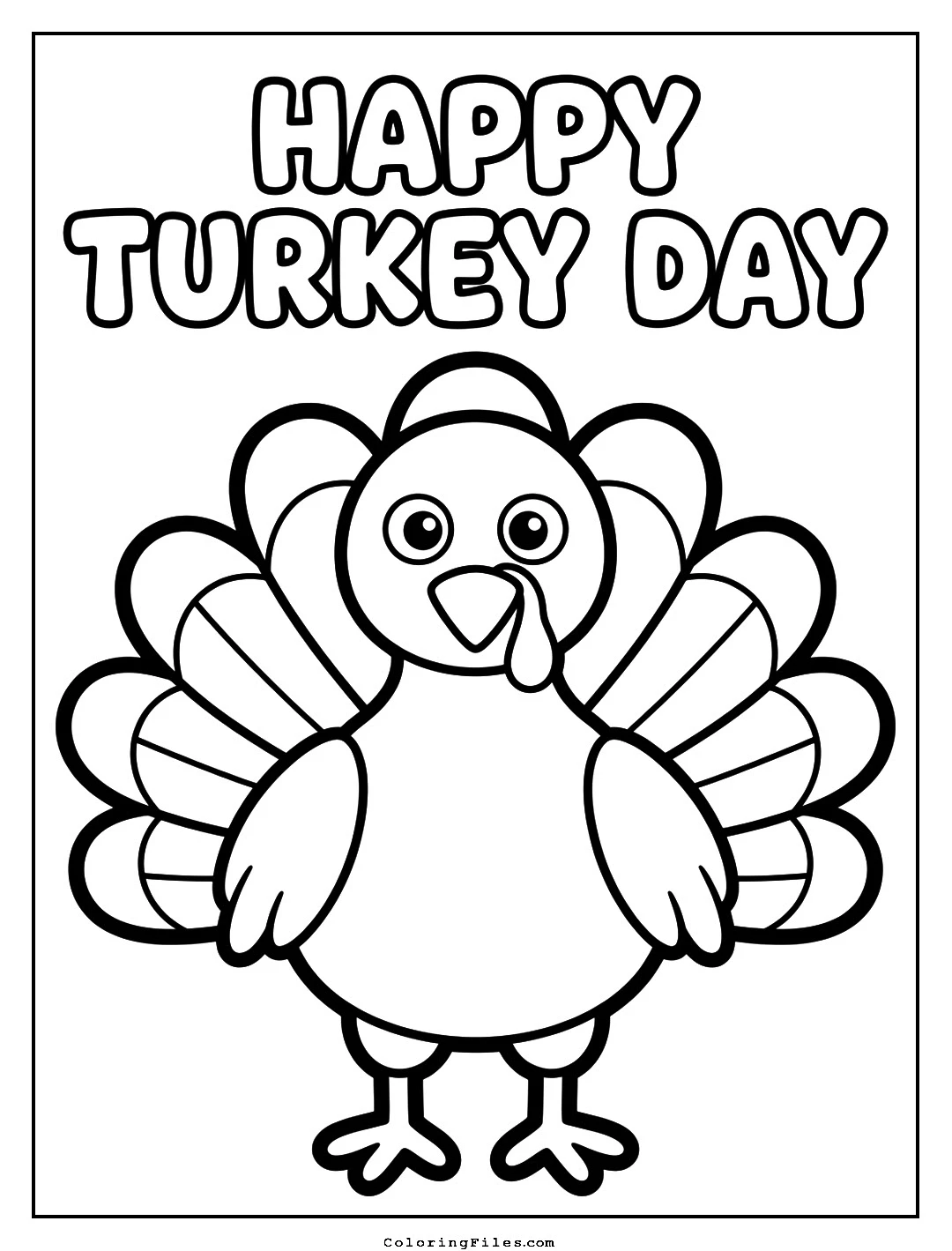 Simple Turkey Outline coloring page - Thanksgiving Coloring Pages (Free PDFs / Online)
