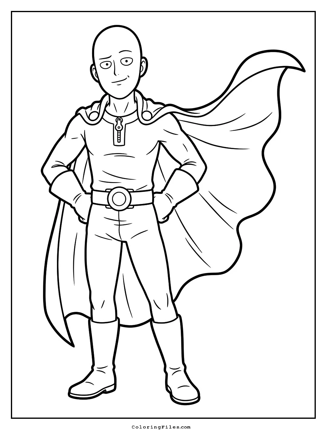 The One-Punch Victory Smirk coloring page - Anime Hero Coloring Pages (Free PDFs / Online)
