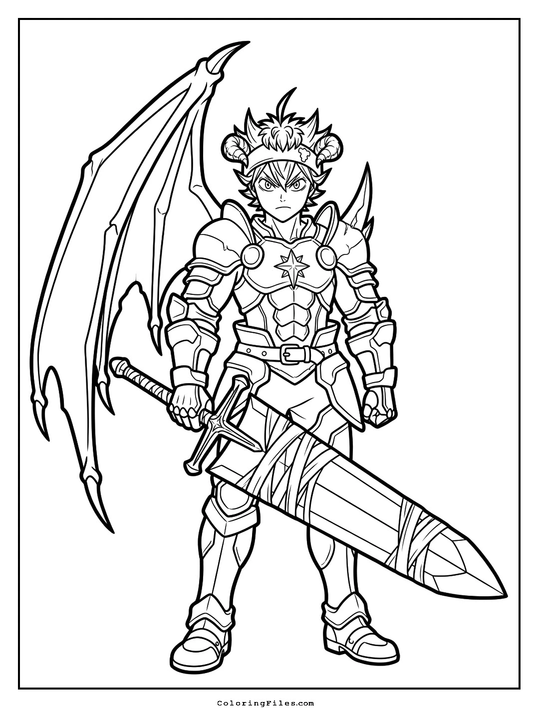Black Clover Devil Union Mode coloring page - Anime Hero Coloring Pages (Free PDFs / Online)