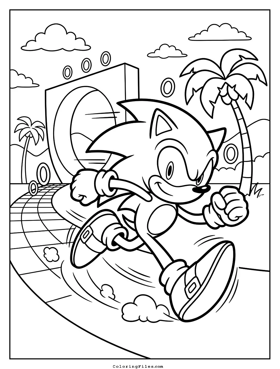 Sonic the Hedgehog Running coloring page - Sonic Coloring Pages (Free PDFs / Online)