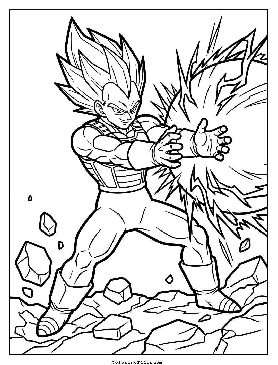 Vegeta: Royal Prince Final Flash Pride coloring page - Anime Hero Coloring Pages (Free PDFs / Online)